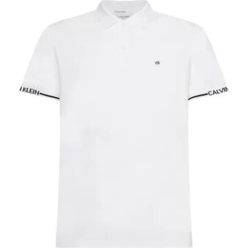 Calvin Klein Cuff Slim Polo Shirt - Bright White