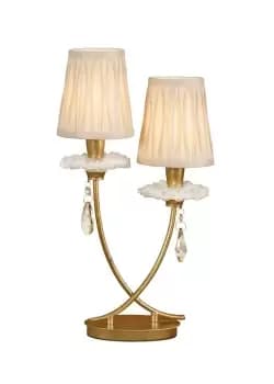 Sophie Table Light, 2 x E14 (Max 20W), Gold Painting, Cream Shades