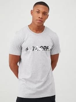 Adidas Logo T-Shirt - Medium Grey Heather