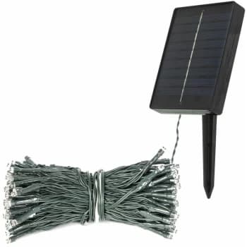 2 Pack LED String Lights / Solar Powered / Outdoor Lighting / IP44 Weatherproof / 3 Colours and 3 Pack Sizes (2PK of 200, Multicoloured) - Gardenkraft