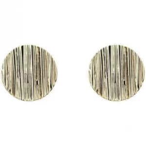Ladies Karen Millen Gold Plated Textured Disc Stud Earrings