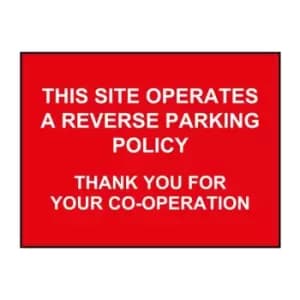 This Site Operates A Reverse Parking Only Policy Sign