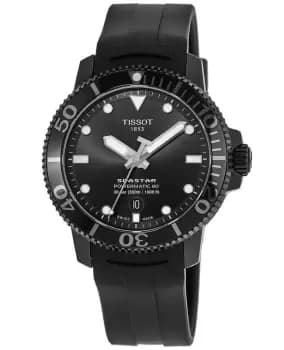 Tissot Seastar 1000 Black PVD Rubber Strap Mens Watch T120.407.37.051.00 T120.407.37.051.00