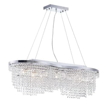 Toils Ceiling Pendant Light Nickel & Crystal, 7 Light, E14