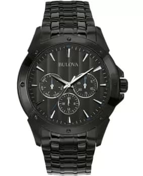 Bulova Classic Black Dial Black Stainless Steel Mens Watch 98C121 98C121