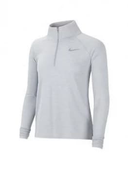Nike Running Long Sleeve Zip Pacer Top (Curve) - Grey