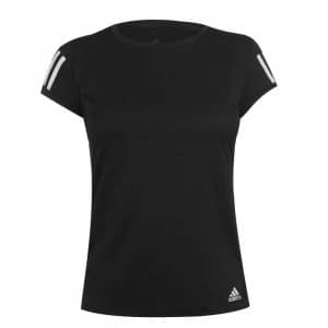 adidas Womens Tennis Club 3-Stripes T-Shirt - Black/Silver
