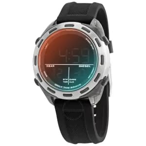 Diesel Mens Crusher Digital Silicone Watch - Black