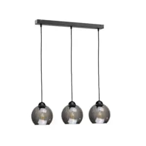 Yuno Bar Pendant Ceiling Light Black, 60cm, 3x E27