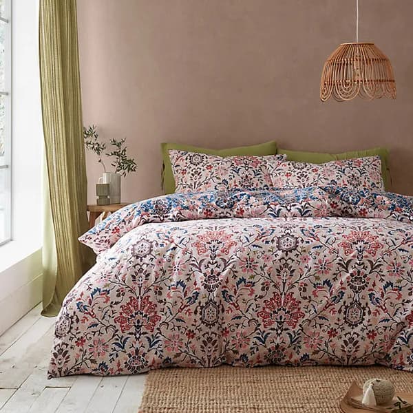 Pineapple Elephant Keera Floral Reversible Duvet Cover Set Duvet Cover Sets Single Blue 70623918010