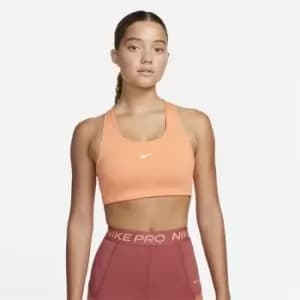 Nike Swoosh Womens Medium-Support 1 Piece Pad Sports Bra - Orange