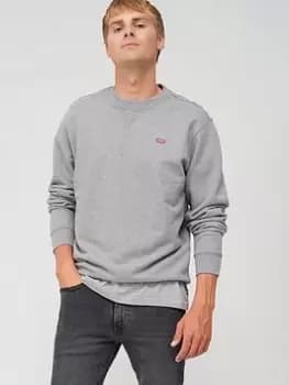 Levis Original Small Logo Crew Neck Sweatshirt - Grey Size M Men