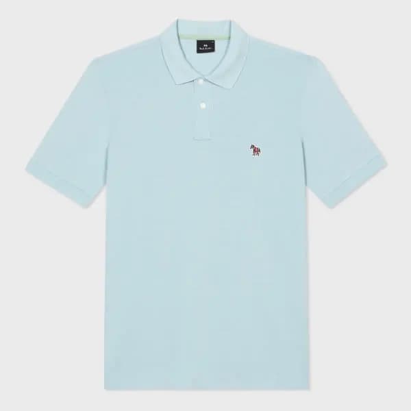 Paul Smith Sky Blue Organic Cotton Zebra Polo Shirt