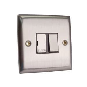SMJ Fused Switched Spur 13A Brushed Steel