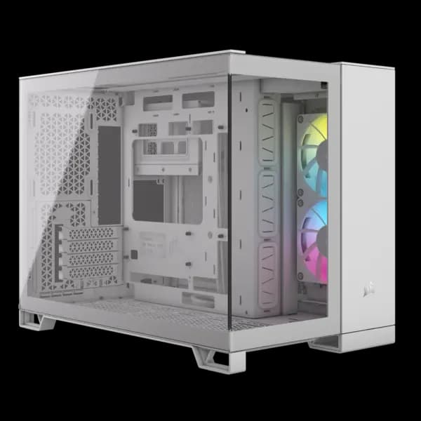 Corsair 2500X RGB Tempered Glass Micro ATX Dual Chamber PC Case - White - CC-9011268-WW