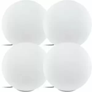 4 PACK IP65 Outdoor Garden Ball Light White Plastic 1x 40W E27 600mm Globe