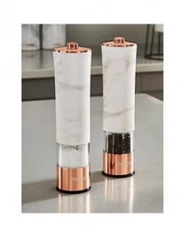 Tower Marble Rose Gold Edition Electric Salt And Pepper Mill