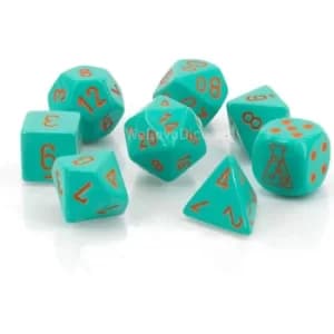 Poly 7 Set Heavy Lab Dice Wave 4 (Turquoise/Orange)