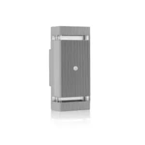 Auraglow Kingstone Large Up and Down PIR Sensor Light w/ Cool White Bulbs - Silver