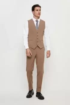 Mens Skinny Fit Stone Waistcoat