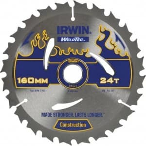 Irwin Weldtec Construction Saw Blade 160mm 24T 20mm