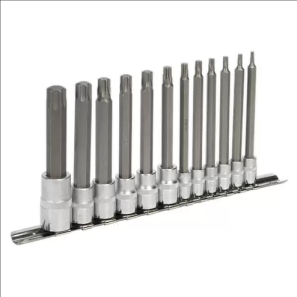 Sealey AK6221 TRX-Star Socket Bit Set 12pc 1/4, 3/8 & 1/2Sq Drive 100mm