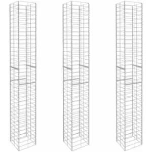 Vidaxl - Gabion Baskets 3 pcs Galvanised Steel 25x25x197cm Silver