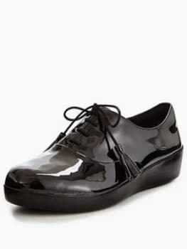 FitFlop Classic Tassel Superoxford Black Patent Size 4 Women