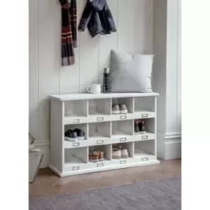 Chedworth 12 Shoe Locker Storage Rack Hallway Unit White - Garden Trading