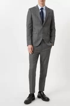 Skinny Grey Blue Highlight Check Suit Trouser