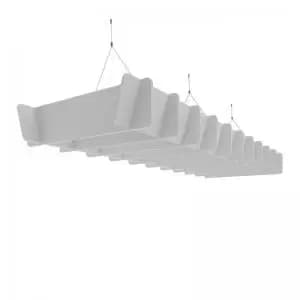 Piano Scales acoustic suspended ceiling raft in silver grey 2400 x