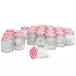 Hexagonal Mouth Glass Jam Jars - Set of 24 M&W