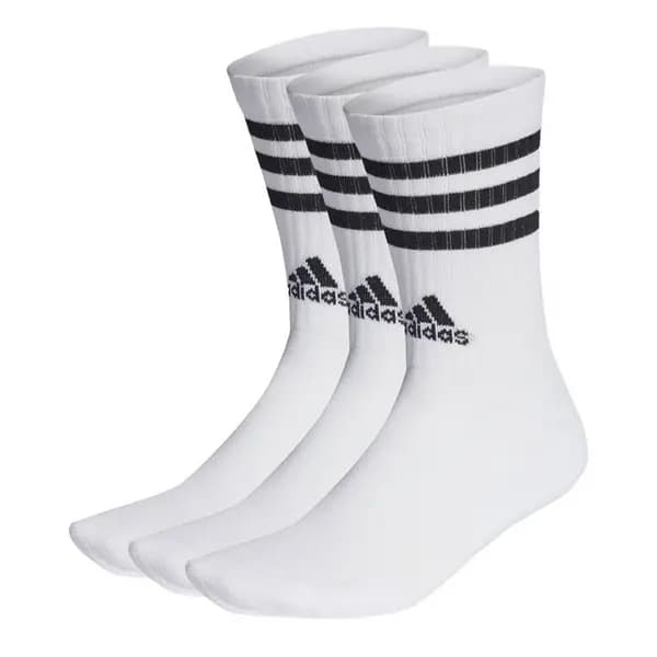 adidas Cushioned 3 Stripe Crew Sock 3 Pack Ladies 6.5 - 8 Black 41315203050
