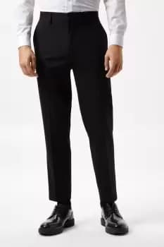 Mens Tapered Fit Black Smart Trousers