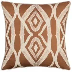 Cape Ikat Cushion Rust, Rust / 50 x 50cm / Polyester Filled