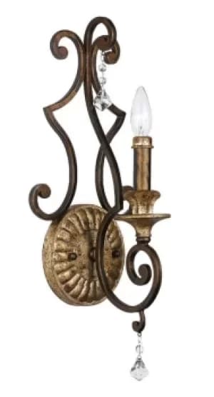 Marquette 1 Light Indoor Candle Wall Light Antique Bronze, E14