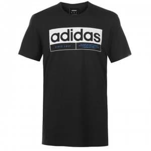 adidas New Box Linear Mens T-Shirt - Blk/Wht/Blue