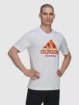 adidas Spain 22/23 Dna Tee, White, Size 2XL, Men