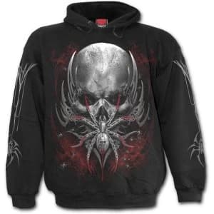 Spider Skull Mens SmallHoodie - Black