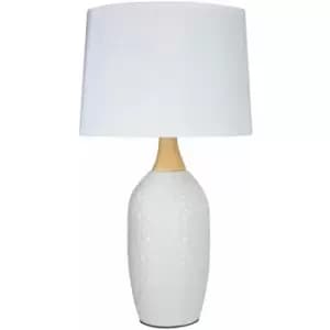 Premier Housewares Willow White Ceramic Table Lamp