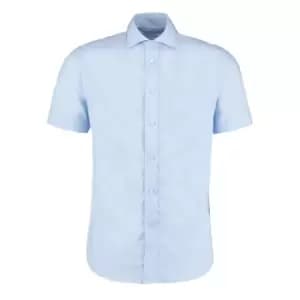 Kustom Kit Mens Premium Non Iron Short Sleeve Shirt (14.5inch) (Light Blue)