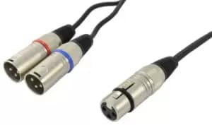 XLR(F) To 2 XLR(M) 1.5m