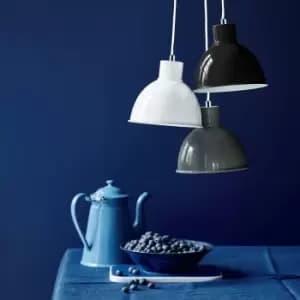 Pop Indoor Living Dining Pendant Ceiling Light in Black (Diam) 21.5cm