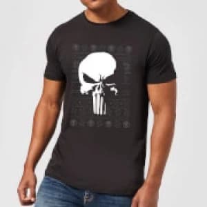 Marvel Punisher Mens Christmas T-Shirt - Black