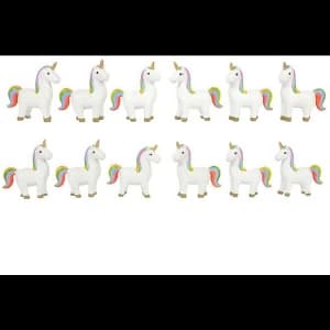 Rainbow Unicorn Ornament Pack Of 12