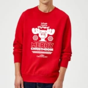 National Lampoon Merry Christmoose Christmas Sweatshirt - Red - L