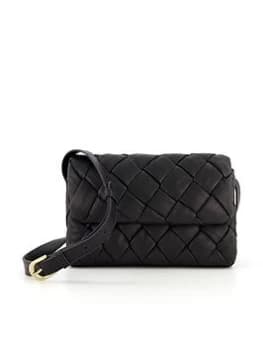 Dune 'Dempsy' Small Woven Cross Body Bag - black