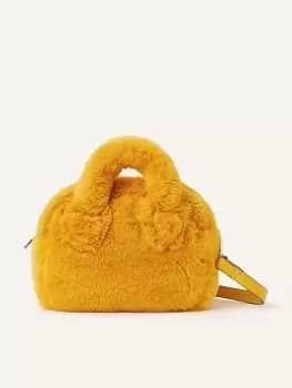 Accessorize Faux Fur Handheld Crossbody, Yellow, Women