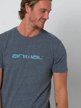 Animal Marrly Graphic Short Sleeve T-Shirt - Blue Marl