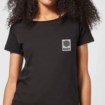 Rubik's Rubiks Box Pocket Womens T-Shirt - Black - 3XL - Black